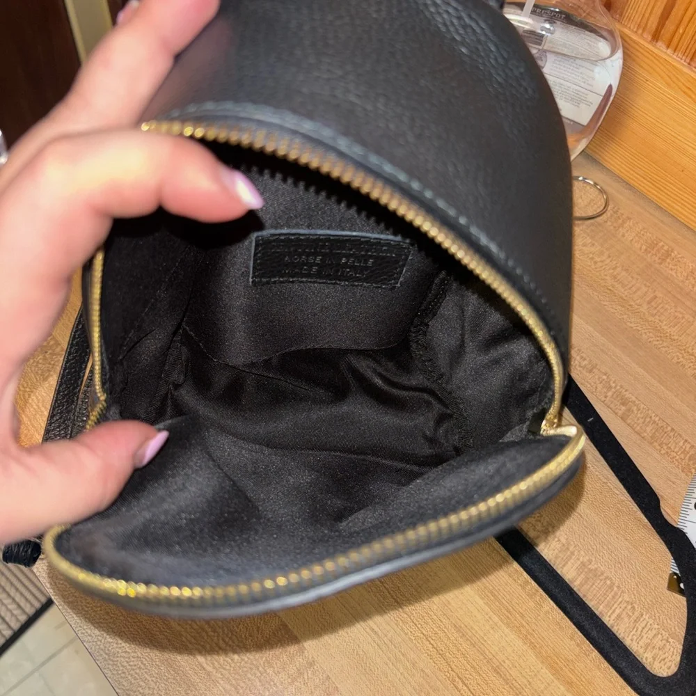 Genuine Leather Mini Backpack | Black | Made in Italy